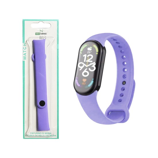 Bracelete de Silicone para Smartwatch Xiaomi Mi Band 8 Roxo